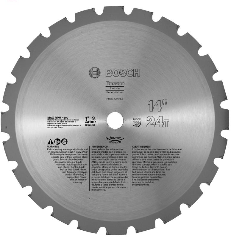 bosch PRO1424RES 14 in 24 tooth rescue circular saw blade